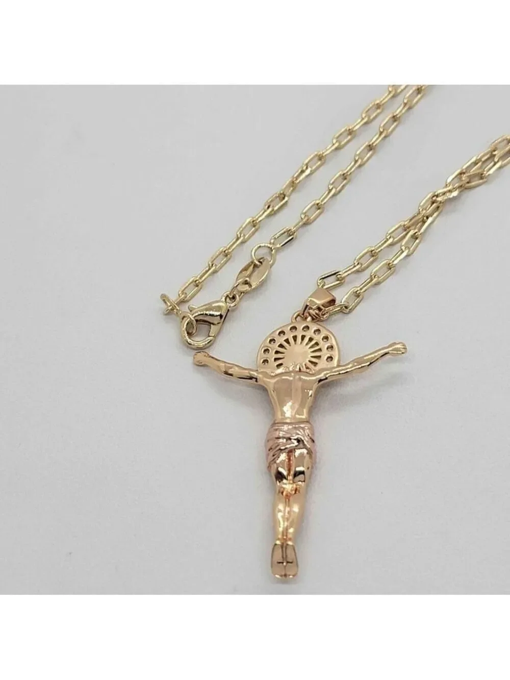 Brand New Brazilian 18k Gold Filled Jesus Necklace